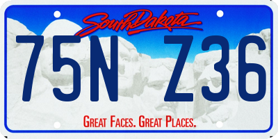 SD license plate 75NZ36