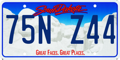 SD license plate 75NZ44