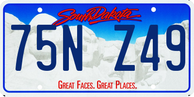 SD license plate 75NZ49