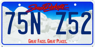 SD license plate 75NZ52