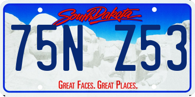 SD license plate 75NZ53