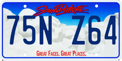 SD license plate 75NZ64