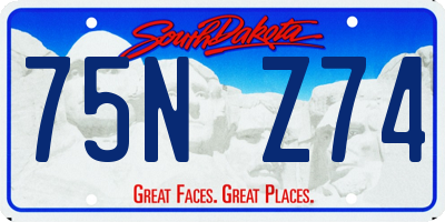SD license plate 75NZ74