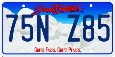 SD license plate 75NZ85