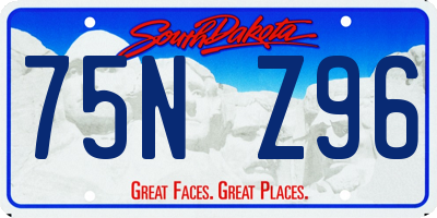 SD license plate 75NZ96
