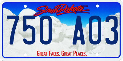 SD license plate 75OA03