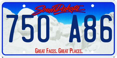 SD license plate 75OA86
