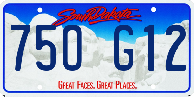 SD license plate 75OG12