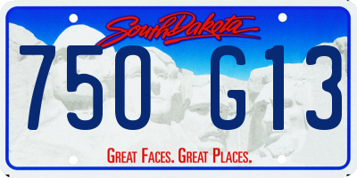 SD license plate 75OG13