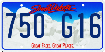 SD license plate 75OG16