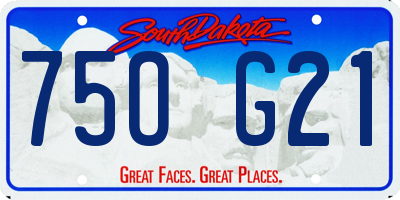 SD license plate 75OG21