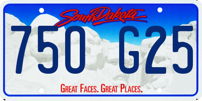 SD license plate 75OG25