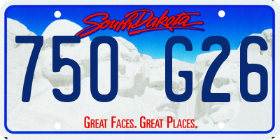 SD license plate 75OG26