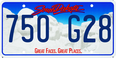 SD license plate 75OG28