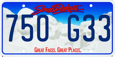 SD license plate 75OG33
