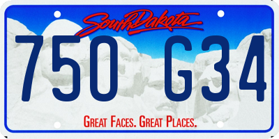 SD license plate 75OG34