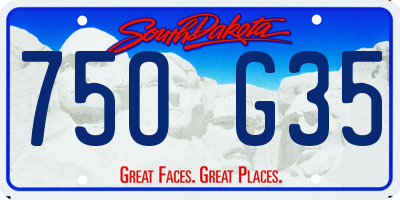 SD license plate 75OG35