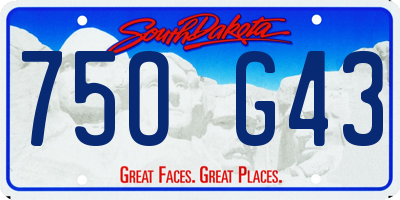 SD license plate 75OG43