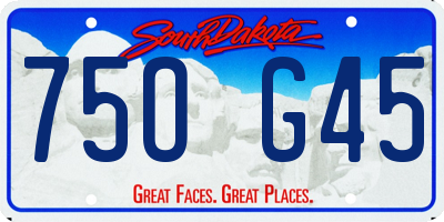 SD license plate 75OG45