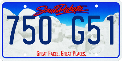 SD license plate 75OG51