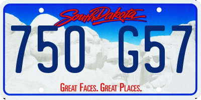 SD license plate 75OG57