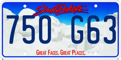 SD license plate 75OG63
