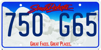 SD license plate 75OG65