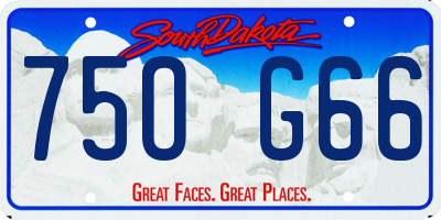 SD license plate 75OG66