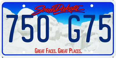 SD license plate 75OG75