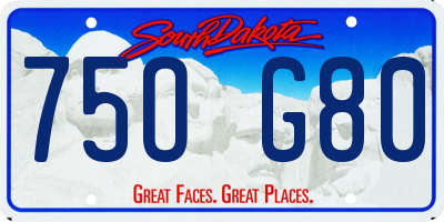 SD license plate 75OG80