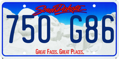 SD license plate 75OG86