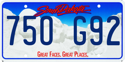 SD license plate 75OG92