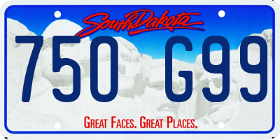 SD license plate 75OG99