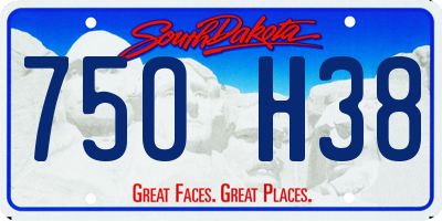 SD license plate 75OH38