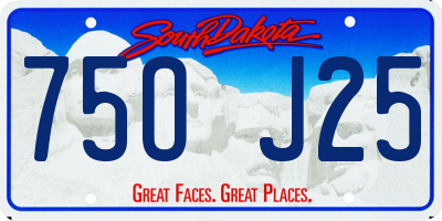 SD license plate 75OJ25