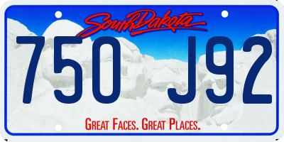 SD license plate 75OJ92