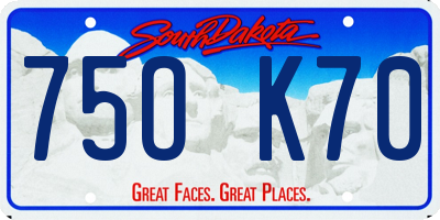 SD license plate 75OK70