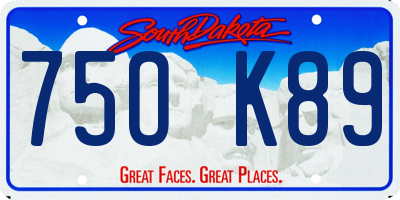 SD license plate 75OK89