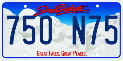 SD license plate 75ON75