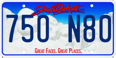 SD license plate 75ON80