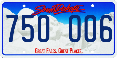 SD license plate 75OO06