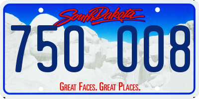 SD license plate 75OO08