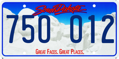 SD license plate 75OO12