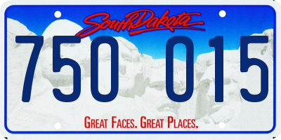 SD license plate 75OO15
