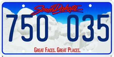 SD license plate 75OO35