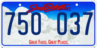 SD license plate 75OO37