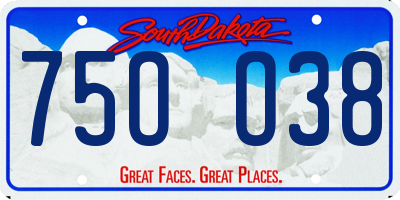 SD license plate 75OO38