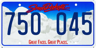 SD license plate 75OO45