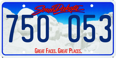 SD license plate 75OO53
