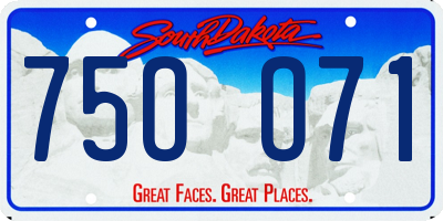 SD license plate 75OO71
